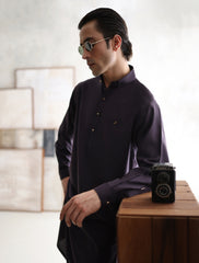 DEEP PURPLE - TEXTURED KAMEEZ SHALWAR