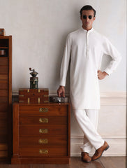 OFF-WHITE PREMIUM TEXTURED KURTA PAJAMA