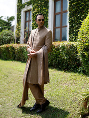 ANTIQUE OAK CLASSIC EMBROIDERED SHERWANI