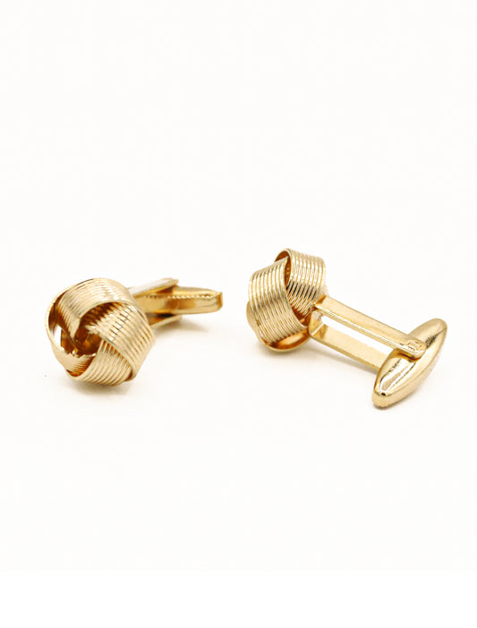 GOLD KNOTTED STYLE CUFFLINKS
