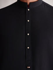 BLACK TEXTURED KURTA PAJAMA