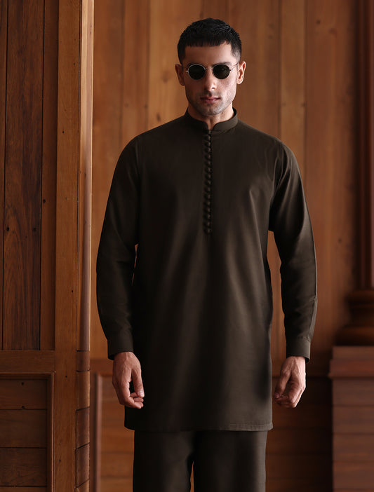 DARK OLIVE GREEN KURTA PAJAMA