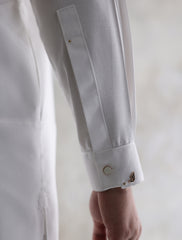 WHITE CRUSH FABRIC CLASSIC KURTA PAJAMA