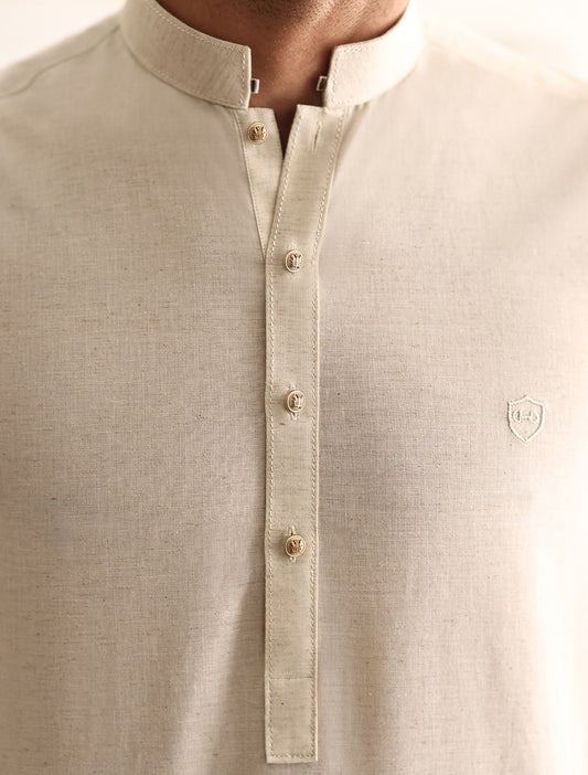 CREAM COTTON KURTA PAJAMA