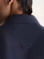 BLUE LINEN LOOSE FIT KURTA PAJAMA