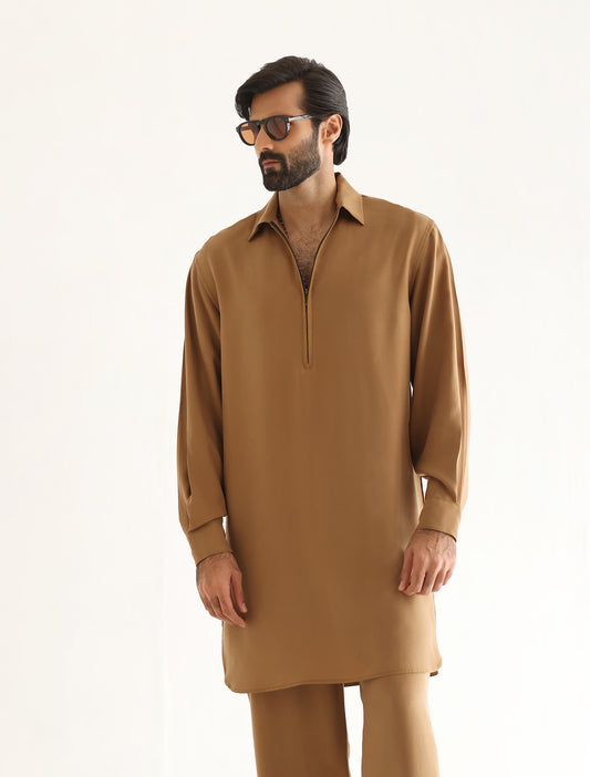 TAN DESIGNER KURTA PAJAMA