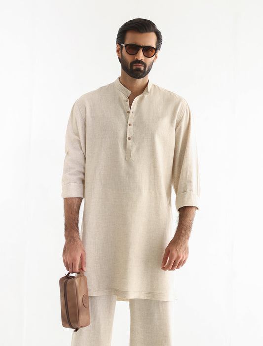 CREAM DESIGNER KURTA PAJAMA