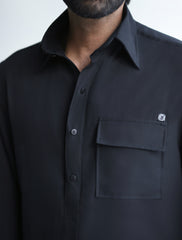 BLACK DESIGNER KURTA WITH FARSHI PAJAMA