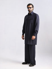 NAVY DESIGNER KURTA WITH FARSHI PAJAMA