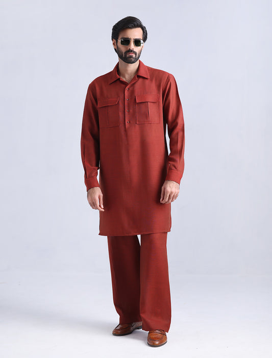 RUST DESIGNER KURTA PAJAMA