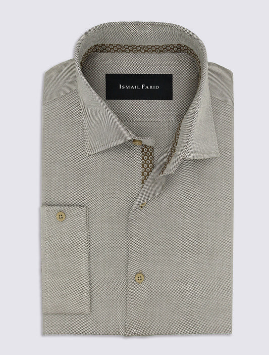 BEIGE MICRO PRINT SHIRT