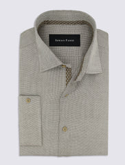 BEIGE MICRO PRINT SHIRT