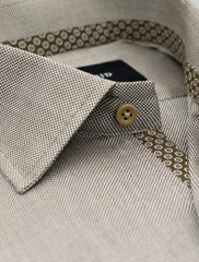 BEIGE MICRO PRINT SHIRT