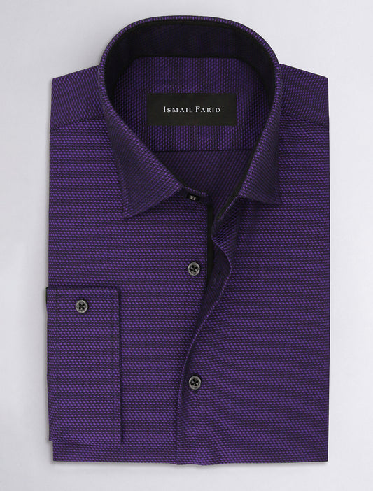 PURPLE MESH TEXTURE SHIRT