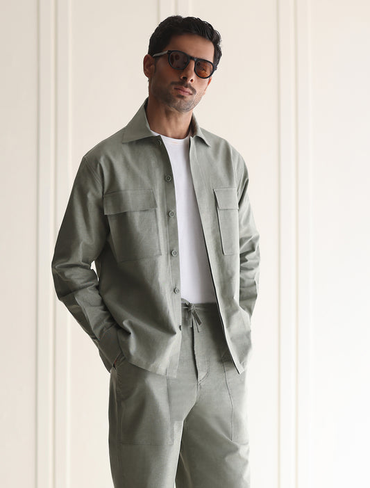 SAGE GREEN OVERSHIRT