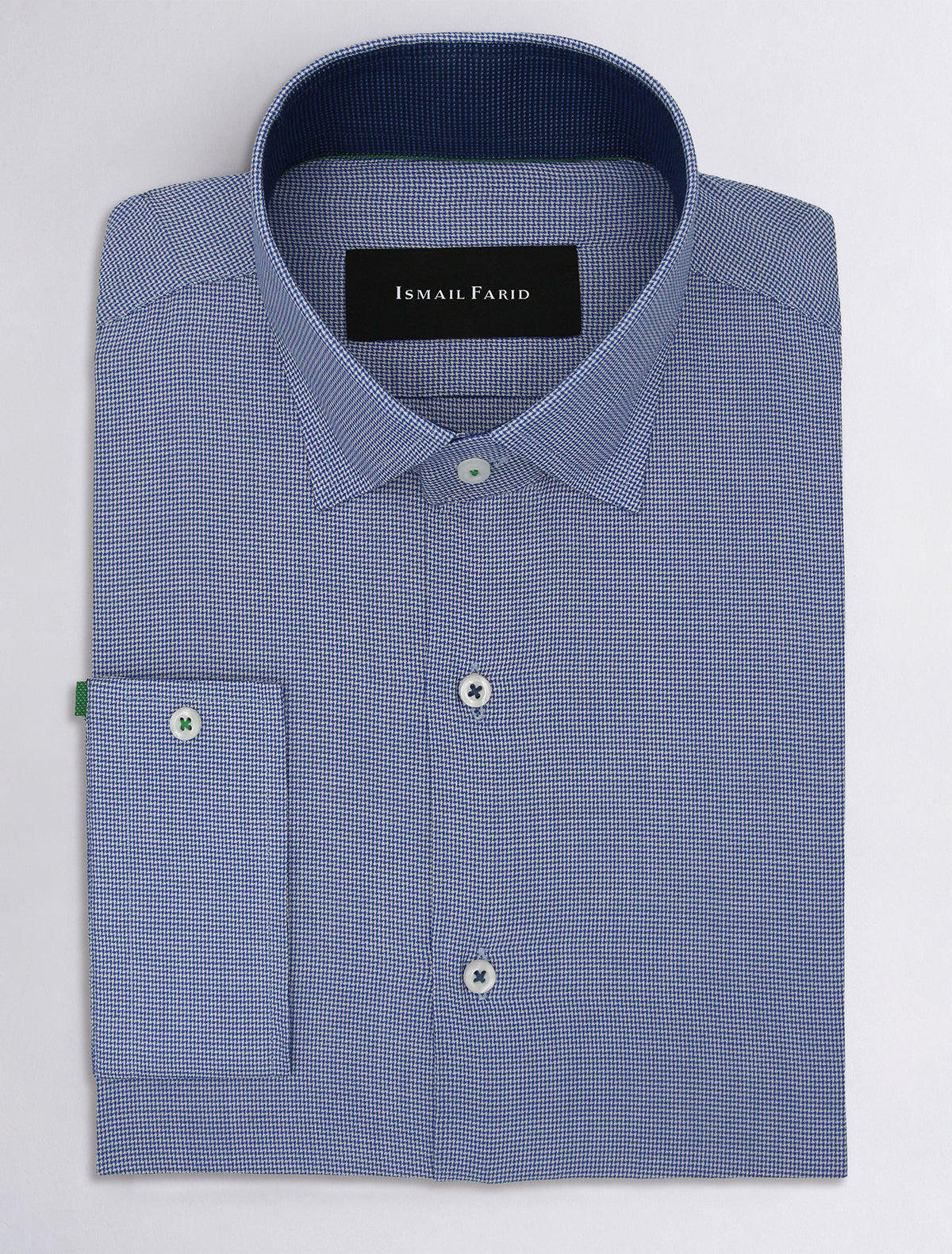 BLUE TEXTURED COTTON SHIRT
