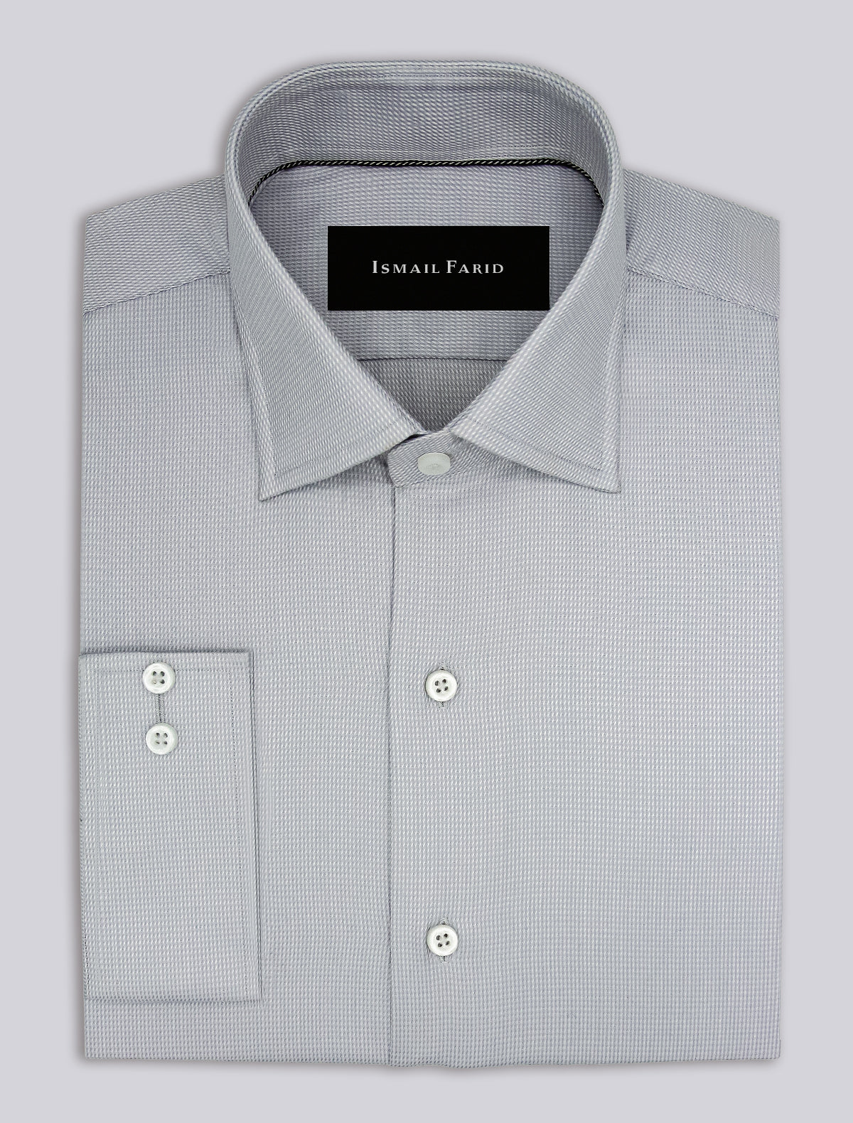 GRAY TEXTURED FORMAL SHIRT