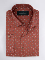 DARK TAN PRINT SHIRT