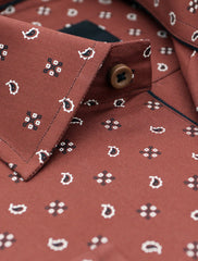 DARK TAN PRINT SHIRT