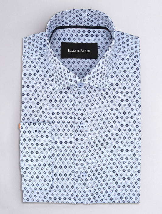 LIGHT BLUE PRINT SHIRT