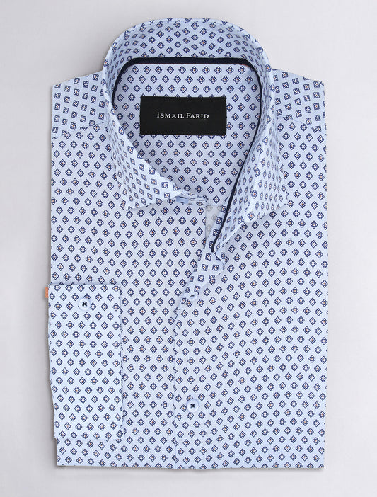 LIGHT BLUE PRINT SHIRT