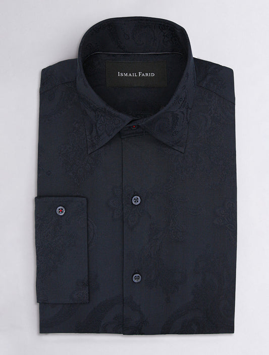 DARK NAVY SELF PRINT SHIRT