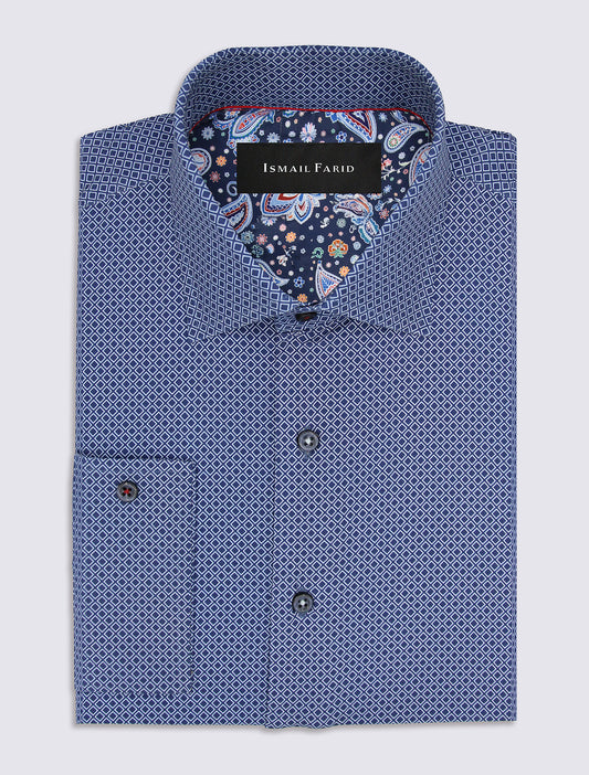 BLUE PRINTED SHIRT