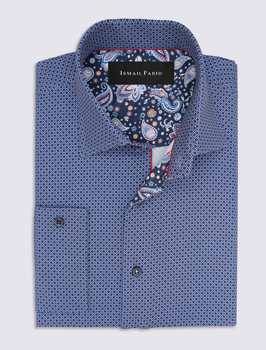 BLUE PRINTED SHIRT