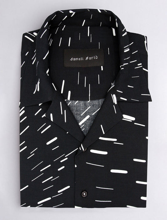 BLACK TEXTURED SHIRT