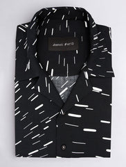 BLACK TEXTURED SHIRT