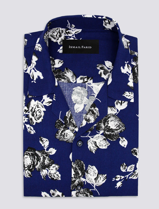 BLUE FLORAL PRINT SHIRT