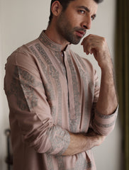 PEACH EMBROIDERED KURTA