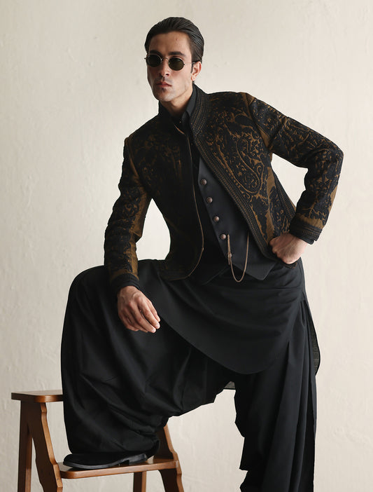 TAN HEAVY EMBROIDERED JACKET