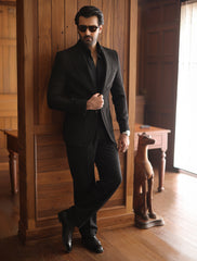 BLACK CLASSIC TWO BUTTONS BLAZER