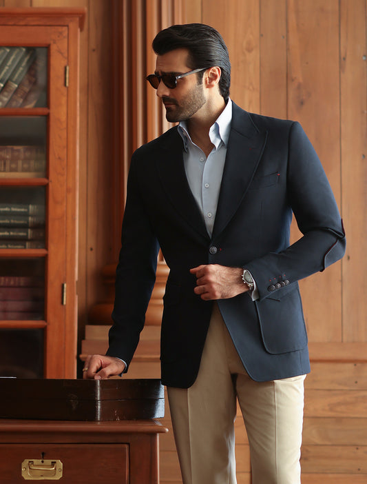 NAVY CLASSIC TWO BUTTONS BLAZER