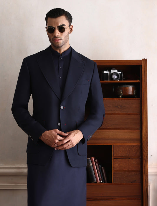 NAVY CLASSIC TWO BUTTONS BLAZER