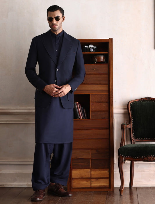 NAVY CLASSIC TWO BUTTONS BLAZER