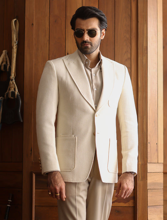 CREAM CLASSIC TWO BUTTONS BLAZER