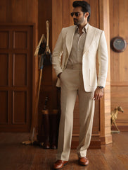 CREAM CLASSIC TWO BUTTONS BLAZER