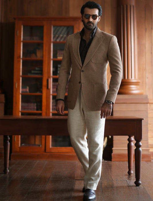 BEIGE CLASSIC TWO BUTTONS BLAZER