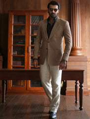 BEIGE CLASSIC TWO BUTTONS BLAZER