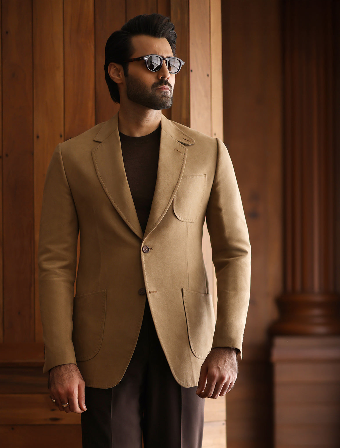 FAWN TWO BUTTONS SUEDE BLAZER