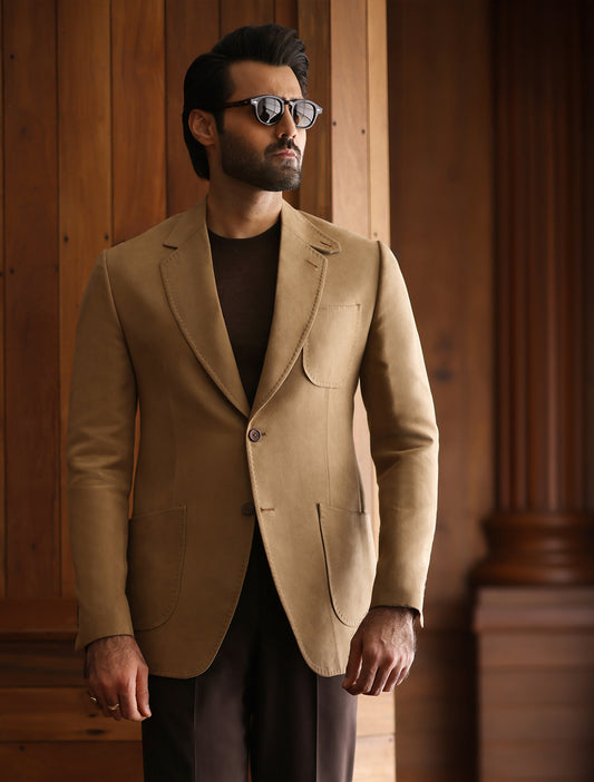 FAWN TWO BUTTONS SUEDE BLAZER