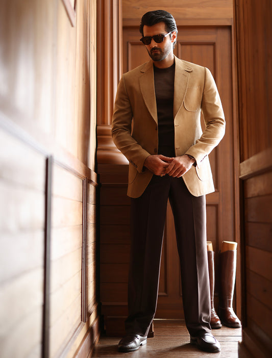 FAWN TWO BUTTONS SUEDE BLAZER