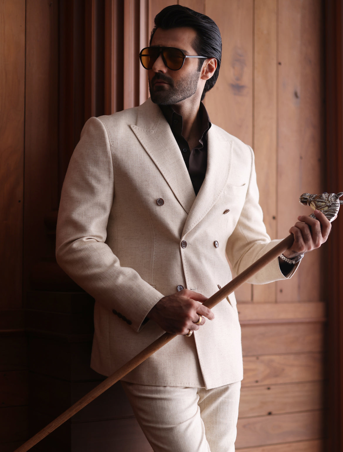 IVORY DOUBLE BREASTED BLAZER