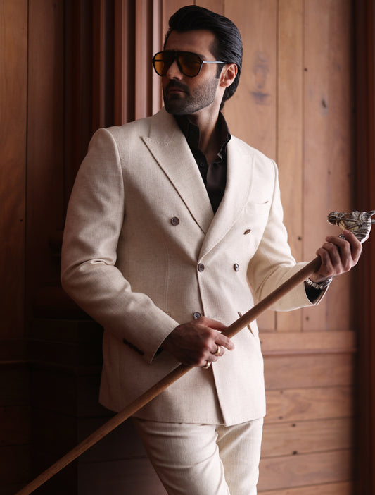 IVORY DOUBLE BREASTED BLAZER
