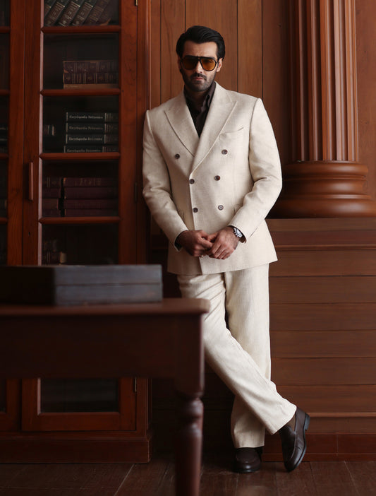 IVORY DOUBLE BREASTED BLAZER