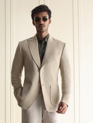 BEIGE CLASSIC TWO BUTTONS BLAZER