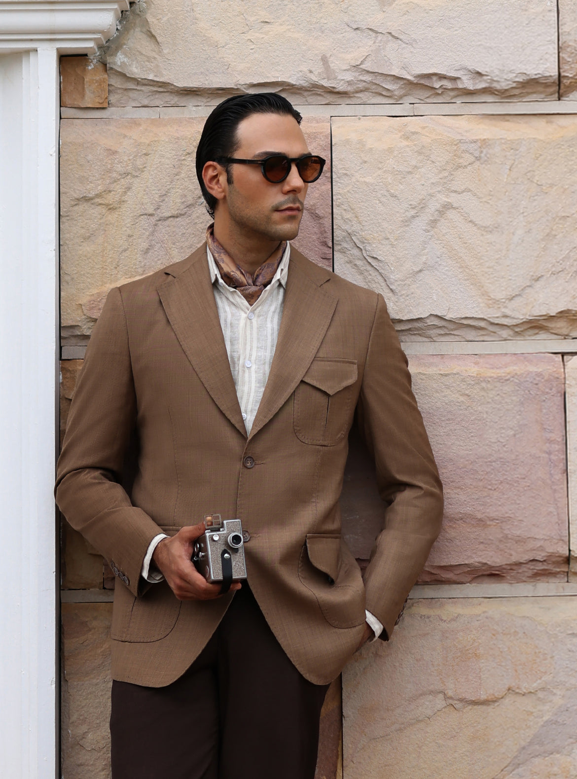 BROWN TEXTURED JACKET