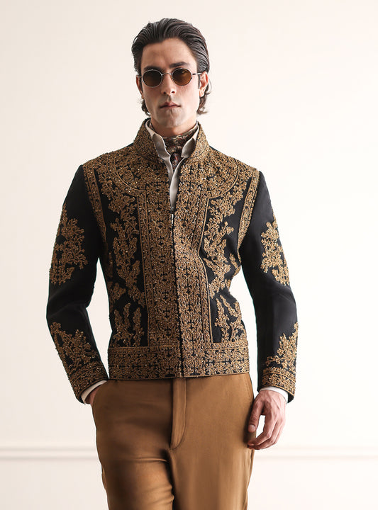 BLACK HAND EMBROIDERED JACKET